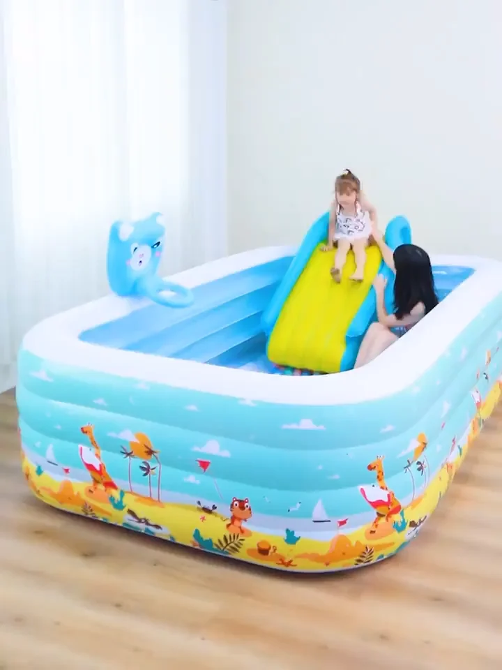 Blow Up Inflatable Pool Play Center Outdoor Inflatable Pool With Slide