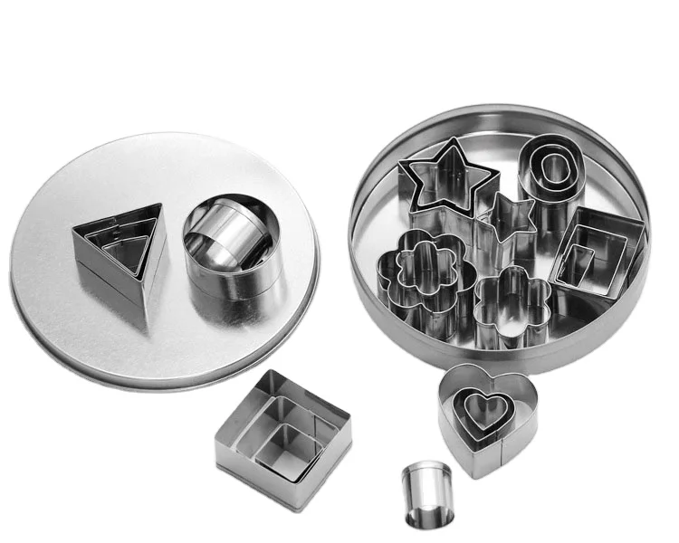 

24pcs/set 304 Metal Stainless Steel Decorating CupCake Mould Baking Cake Mold Rectangle Heart-Shaped More Sizes Bakeware, Customized