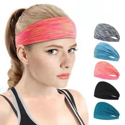 

Hot sale wide custom elastic sport sweat headband for women and men, As pic