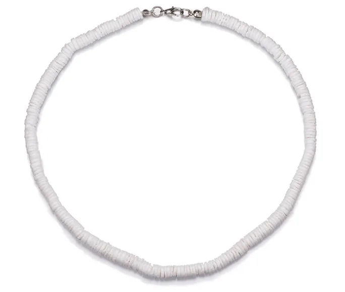 

Summer choker jewelry beach white puka sea cowrie shell necklace