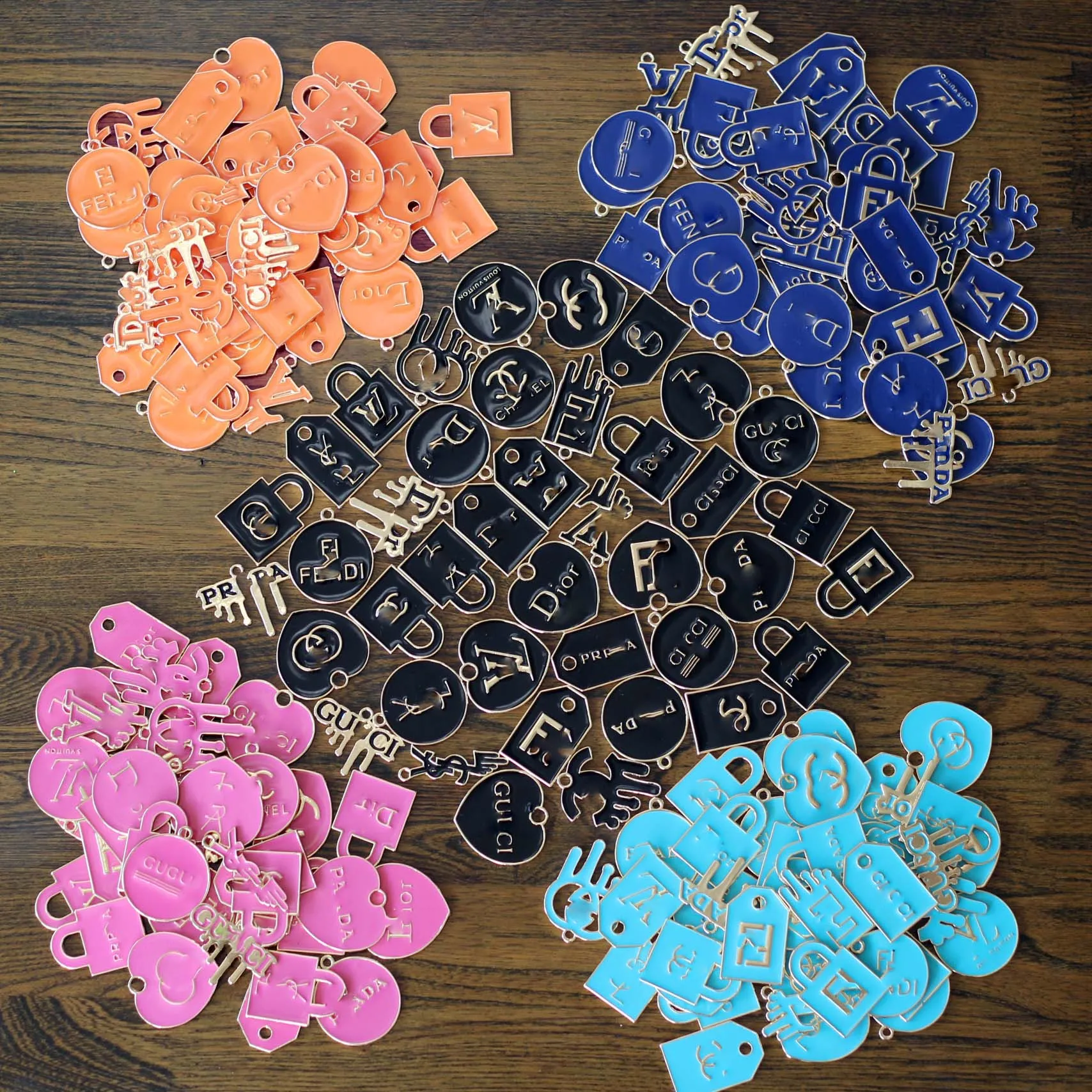 

Free shipping mix epoxy jewelry gold custom soft enamel designer charms pendants for necklace Bracelet designer charms