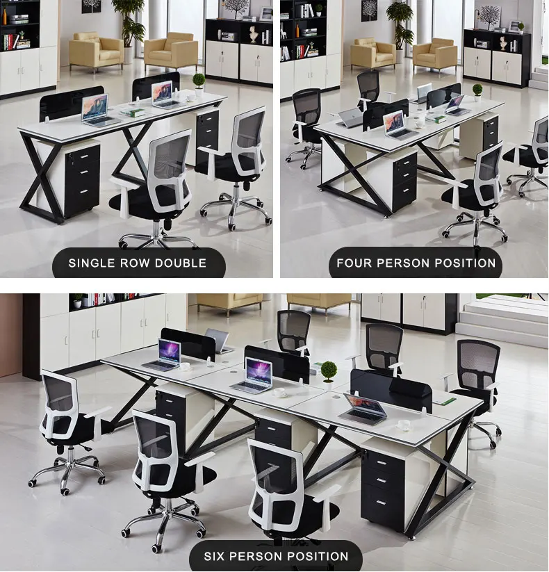 Modular four 4 persons office partition office table partition work station desk furniture office workstation furniture