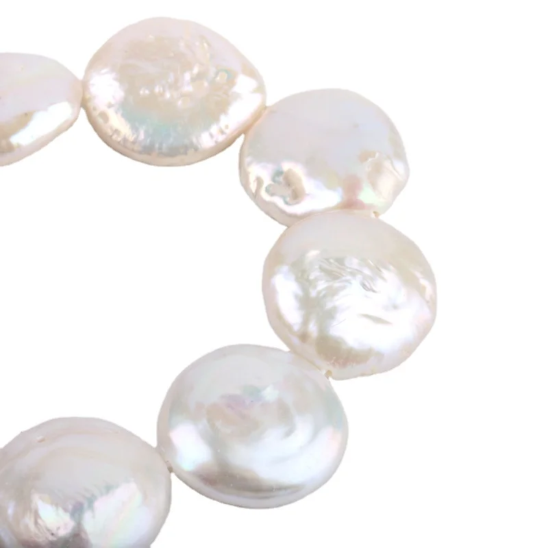 

PandaHall Flat Round Necklace Single Keshi Natural Pearl Beads