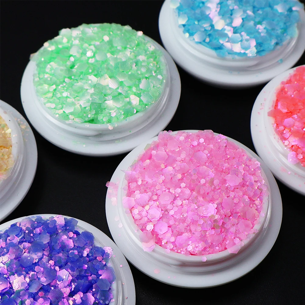 Dreamy Gradient Glitter Wholesale Chunky Mix Glitters Color Change Matte Glitter for Resin Crafts and Arts