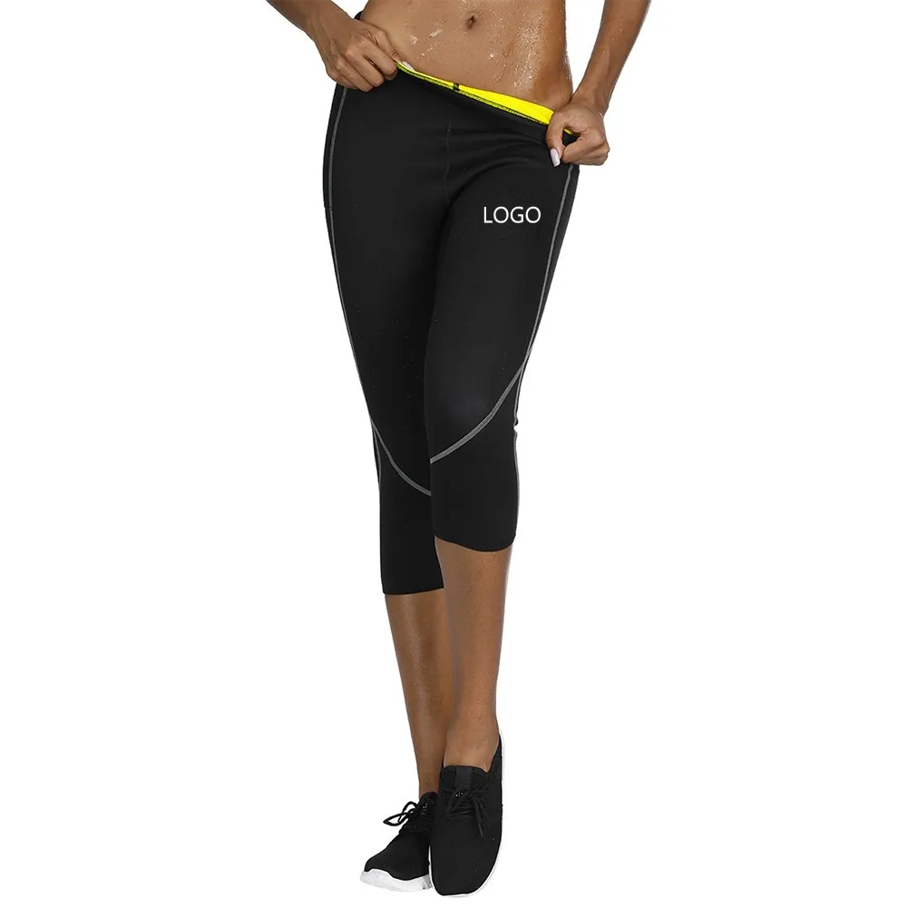 

Body shaper women Control slimming pants stretch Neoprene Breeches slim Panties Sports wear Sweaty Yoga Pants elastic tight, Black/green
