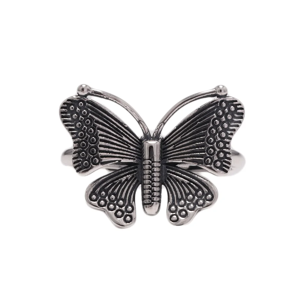 

925 Sterling Silver Butterfly Ring for Women Elegant and Exquisite Jewelry Opening Type Wedding Party Gift