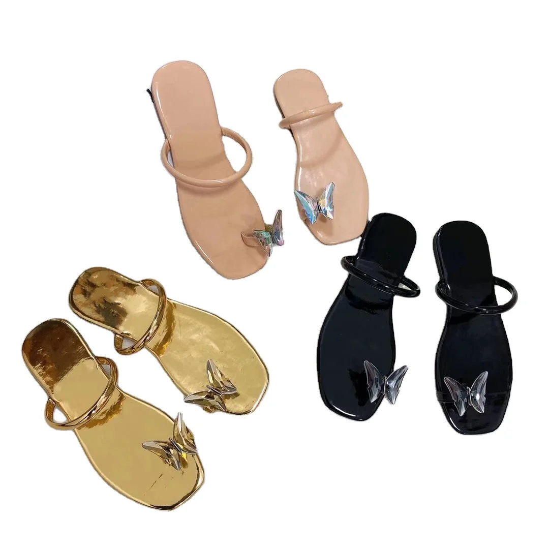 

summer flip flops slippers women flat sandal butterfly
