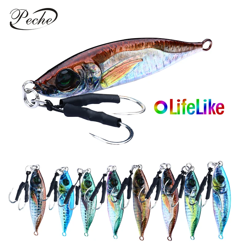 

Fishing Lure Saltwater Iscas Artificial 7g 10g 14g 21g 28g 40g 60g 80g Slow Pitch Jig Lure Metal Casting Bait Shore Jigging Lure, 8 colors