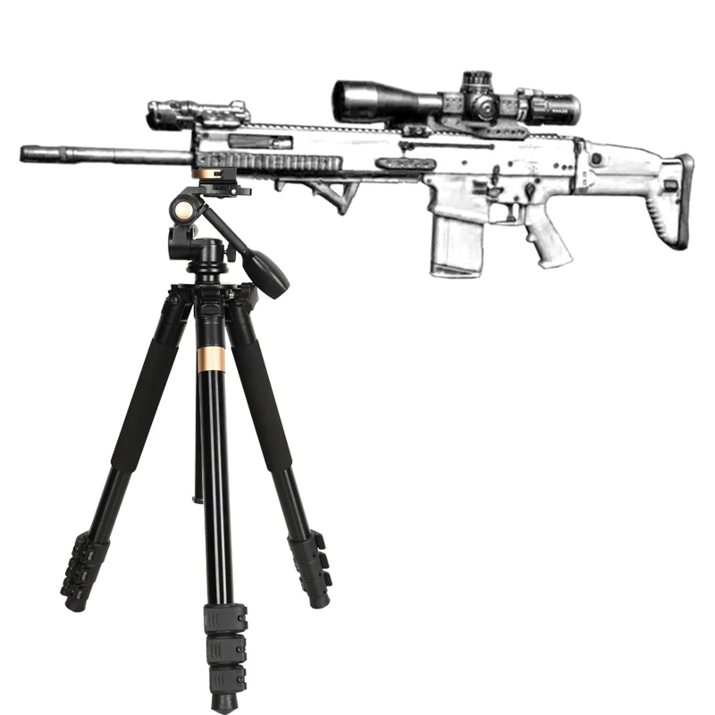 

Hunting Shooting Tactical Tripod Deadeye Rifle Tripod System Adjustable Spring Return Tripod with Adapter Riflescope Mount