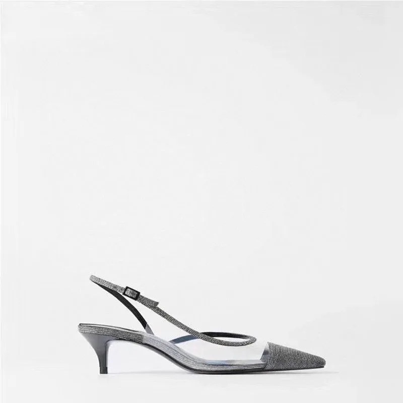 

Low Block Heel Sandals Pointed Toe Breathable Fashion high heels women's shoes wholesale