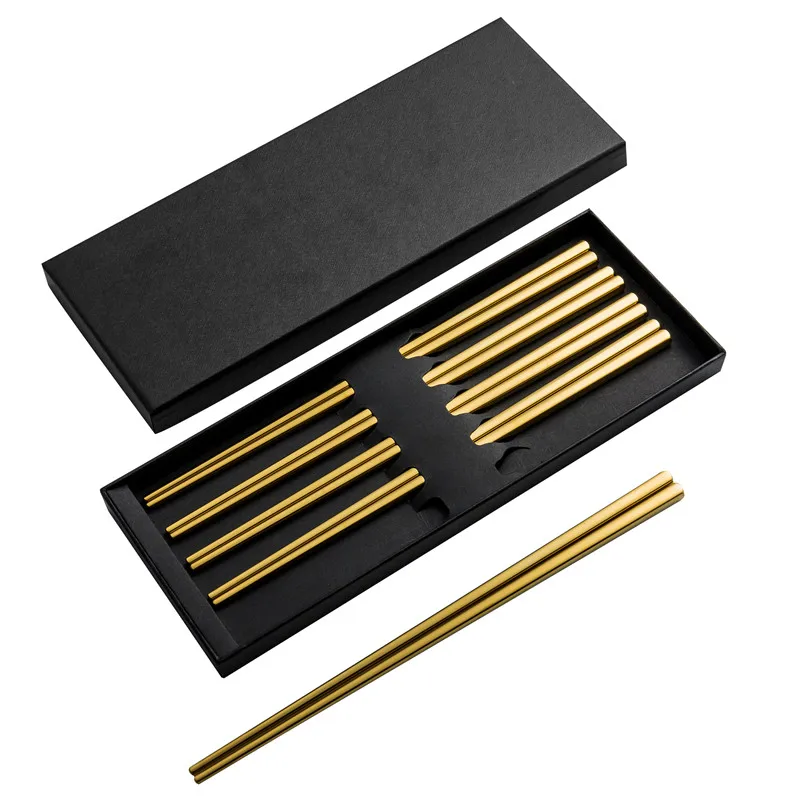 

Stainless Steel Chopsticks Set 23CM Custom Color PVD Titanium Metal Chopsticks