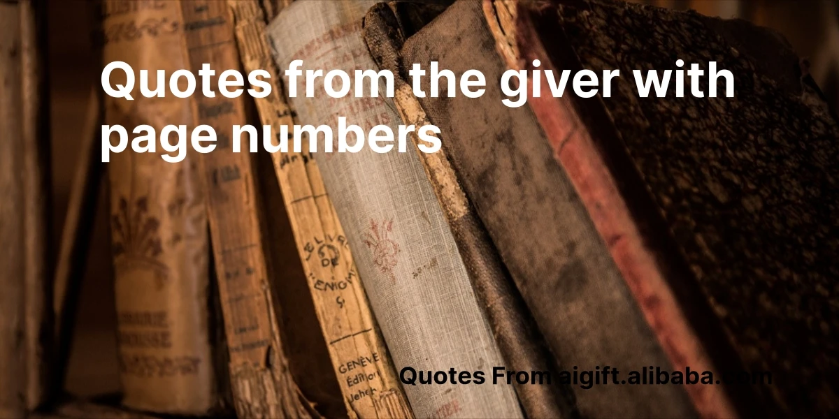 quotes from the giver with page numbers