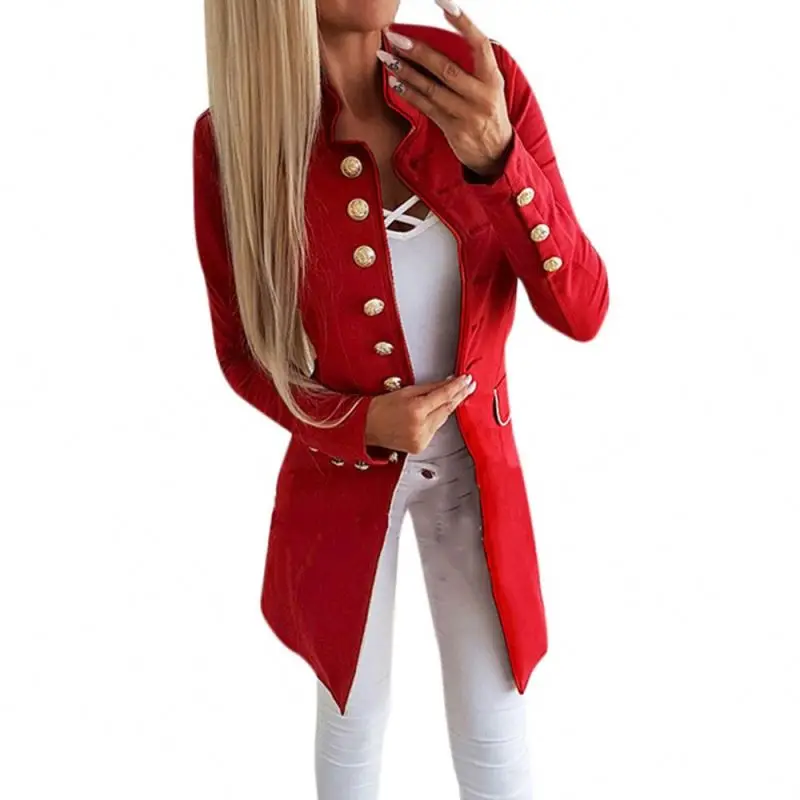 

Women Jacket Winter Long 2019 Office Lady Lapel Suit Button Coat Plus Size Ladies Chamarra Cazadora Mujer Coat For Girls