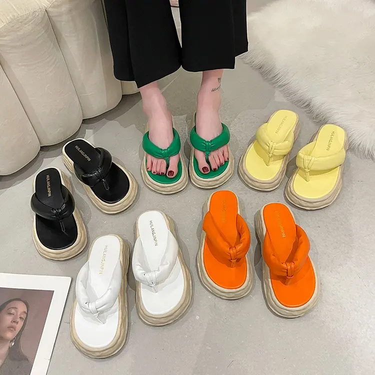 

Women Candy Color Platform Slippers Ladies Girl Summer Beach Casual Pump Flip-flops Slides Slippers