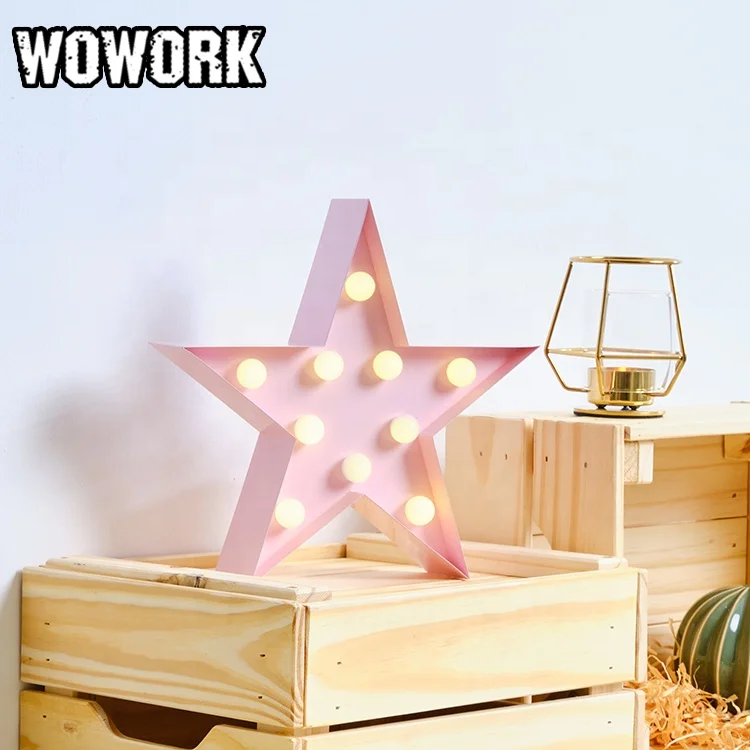 

2024 WOWORK 3d Christmas animal star heart led marquee wall set battery operated Cordless light up letters for home decoration