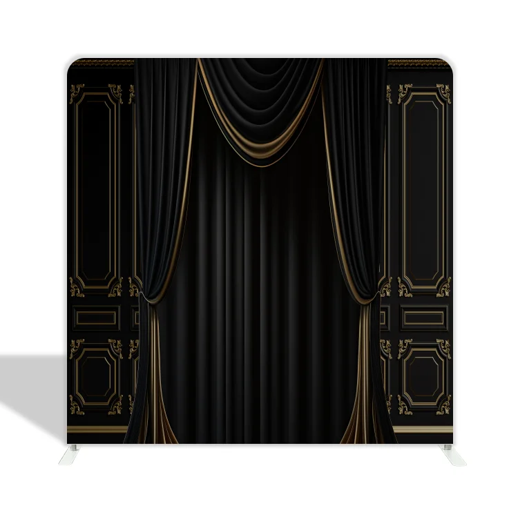 Custom Fabric Curtain Theme square Backdrop Stand for Photography
