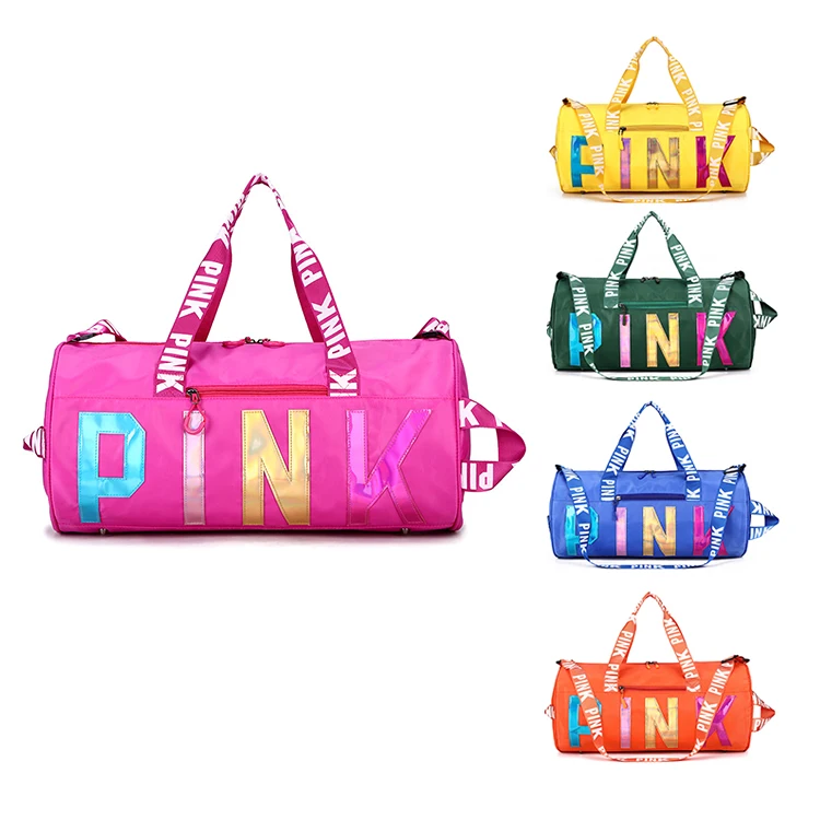 

2021 New Design Travelling Custom Duffle Bag For Girls Custom Pink Duffel Gym Bag