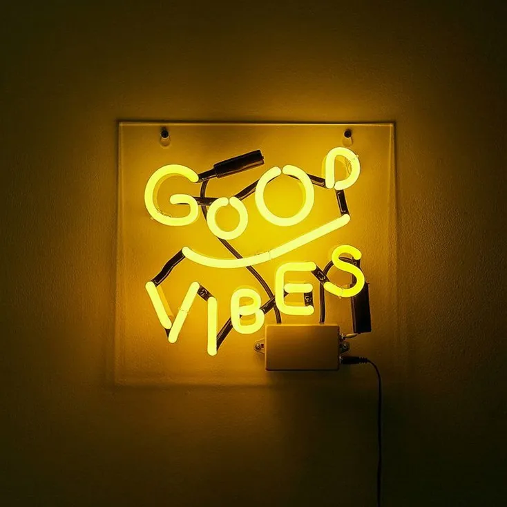 Goodvibes neon light sign glass neon light with acrylic panel china supplier