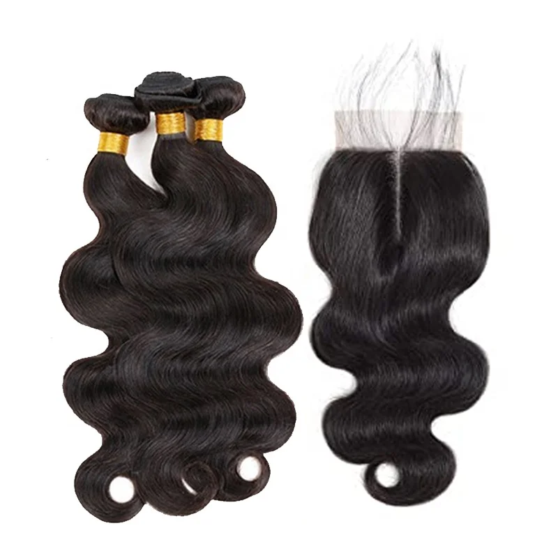 

4x4 Lace Wig Wholesale Raw Virgin Human Hair Extension Vendor Cheap Brazilian Bodywave Hair Bundle With Closure