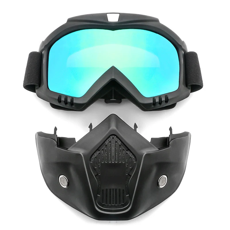 

UV Protection Ski Bike Adjustable Motorcycle Helmet Riding Glasses Motocross Anti-Slip Moto Detachable Mask, Customized color