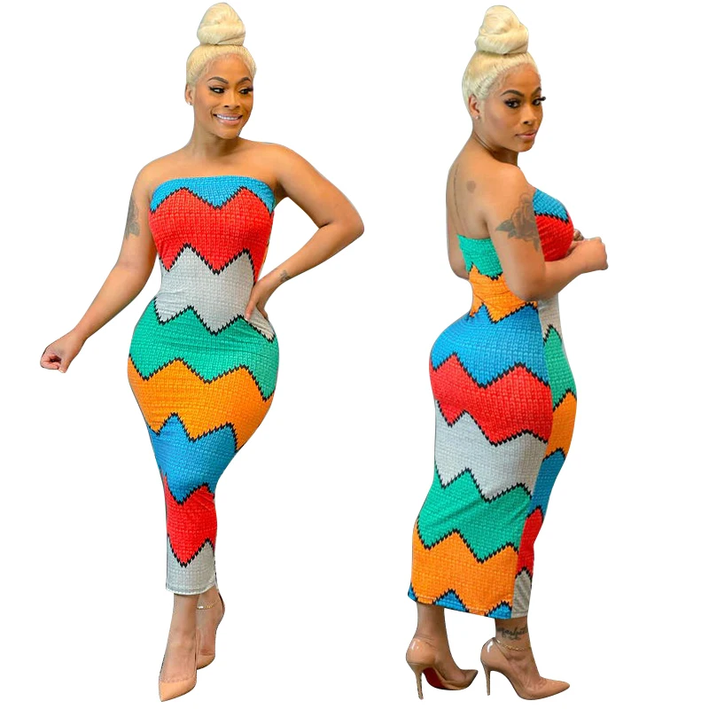 

New design Summer Fashion girls' dresses color print sleeve sexy long dresses