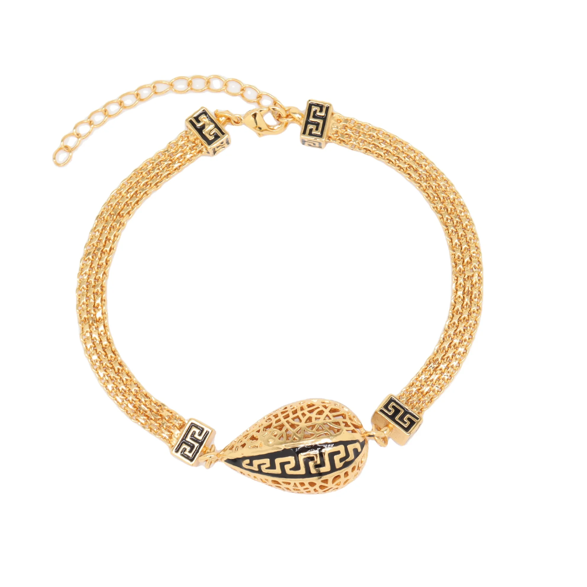 

fashion Saudi Arabia style 24k gold plated bracelets hollow bead bracelets jewelry manufacturer