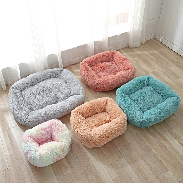 

Calming Dog Bed Cat Bed Faux Fur Comfortable Plush Pet Bed Self-Warming Cuddler for Large Medium Small Dogs and Cats, Picture