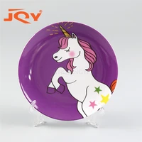 

Custom printing unicorn design fancy home daily used unbreakable baby kids melamine plates set