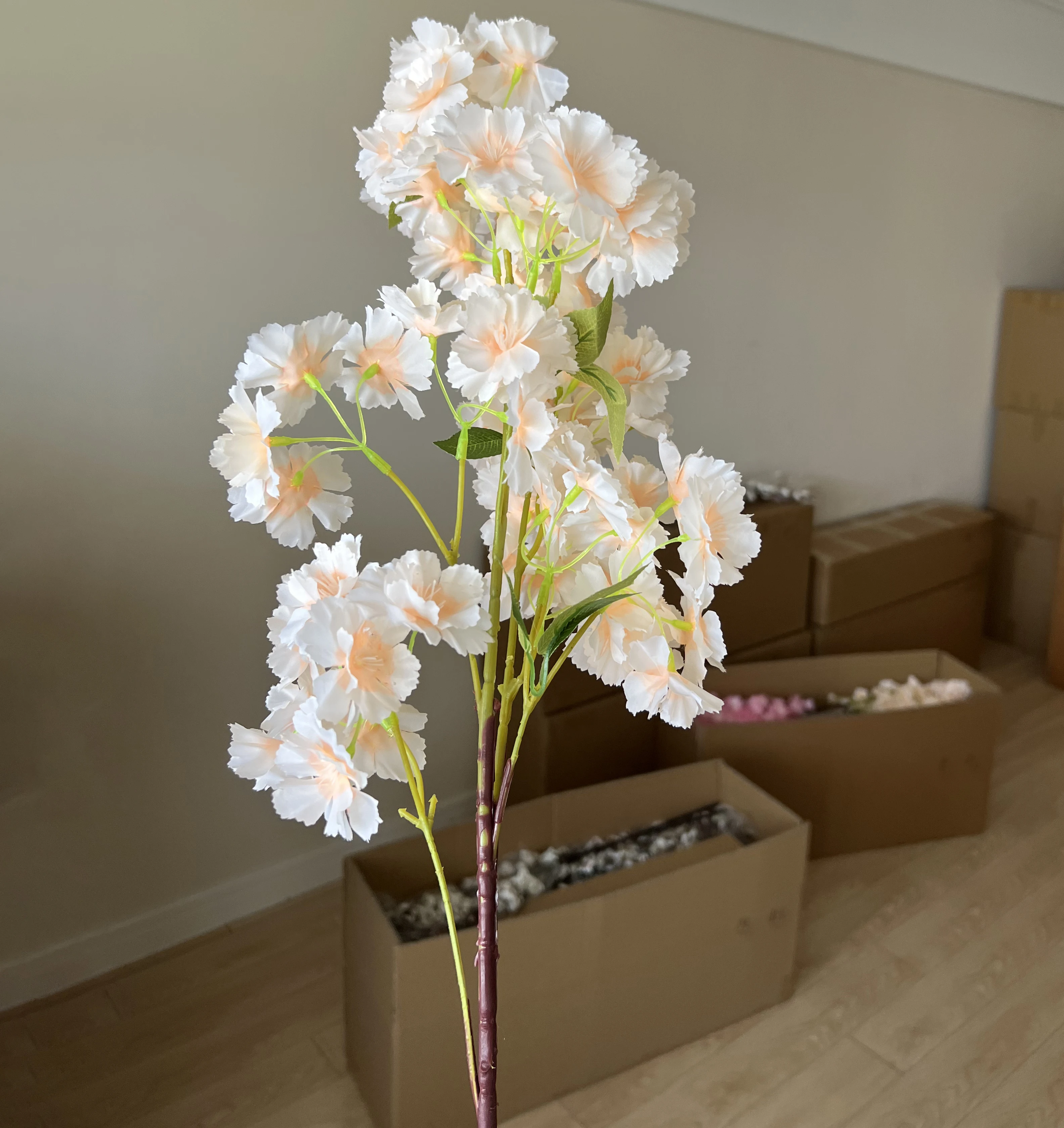 

E-L040 Factory Wholesale Silk Artificial Cherry Blossom Stems Flowers Cherry Blossom Branches For Wedding Decoration