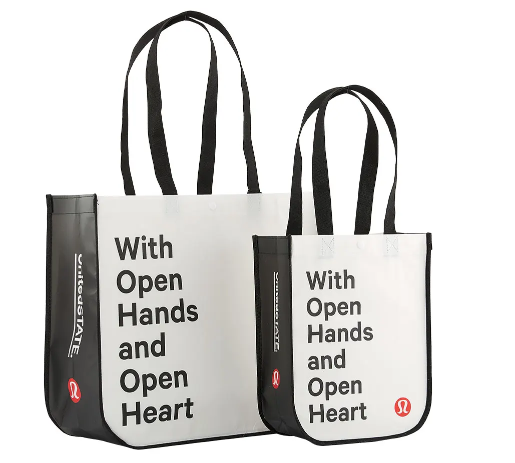 

Customized Lululemon Style Oem reusable pp Laminated non woven tote bag For promotional, Customized color