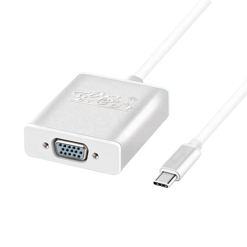 

PCER Type-c to VGA Adapter 4K 1080P Type-c to VGA Converter, Silver