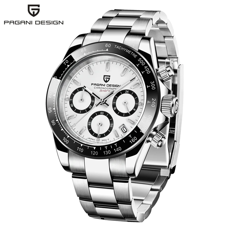

PAGANI DESIGN 1644 Branded Watch For Men Full Stainless Steel Chronograph man watches op 2021, 2 colors