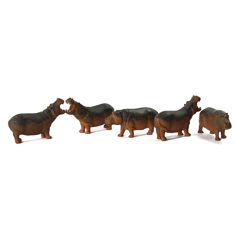 

AN8713 Model Train Figures 1:87 Hippo PVC HO Scale Painted Model Hippo Wild Animals