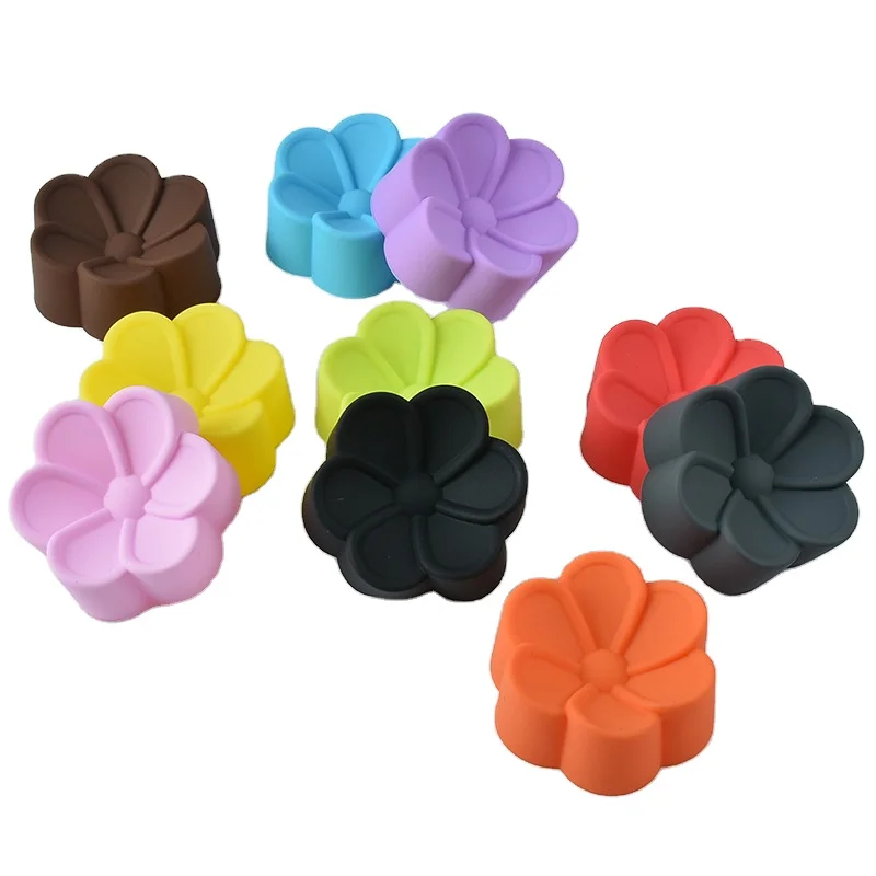 

Good style silicone flower shape chocolate cake mold multicolor reusable baking tool, Customized color