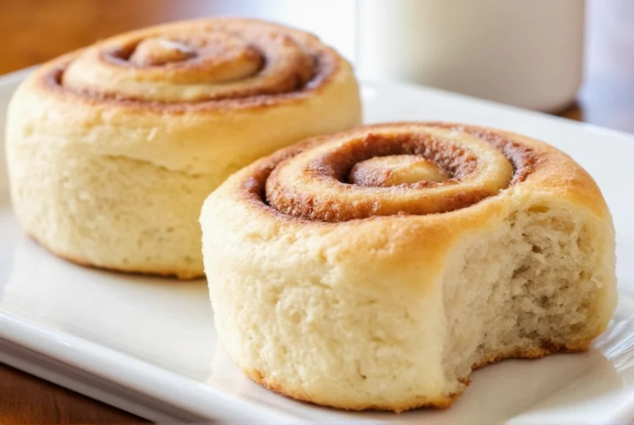 Professional baker rolling out perfectly proofed cinnamon roll dough on floured surface