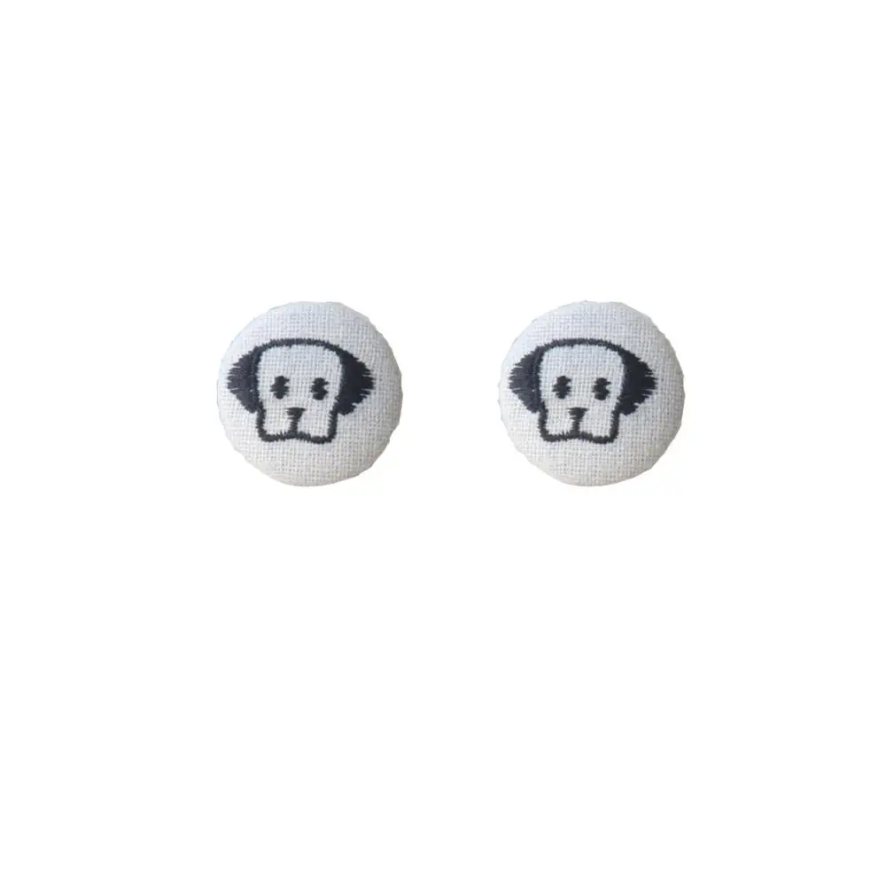 

Fashion White Cloth Stud Earrings Women Dog Pattern Earrings Extremely Brief Geometric, Colorful