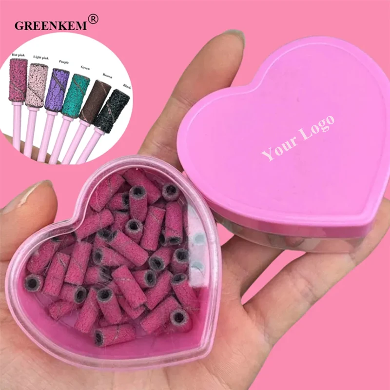 

New Mini 3mm Pink Colorful Small Barrel Nail Sanding Bands With Heart Box Zebra Sandpaper Loop Thin Sanding Bands