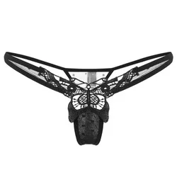 

Women Embroidery Transparent Sexy Underpants Home Female Hollow Lace Thong Simple Low Waist Nylon Underwear