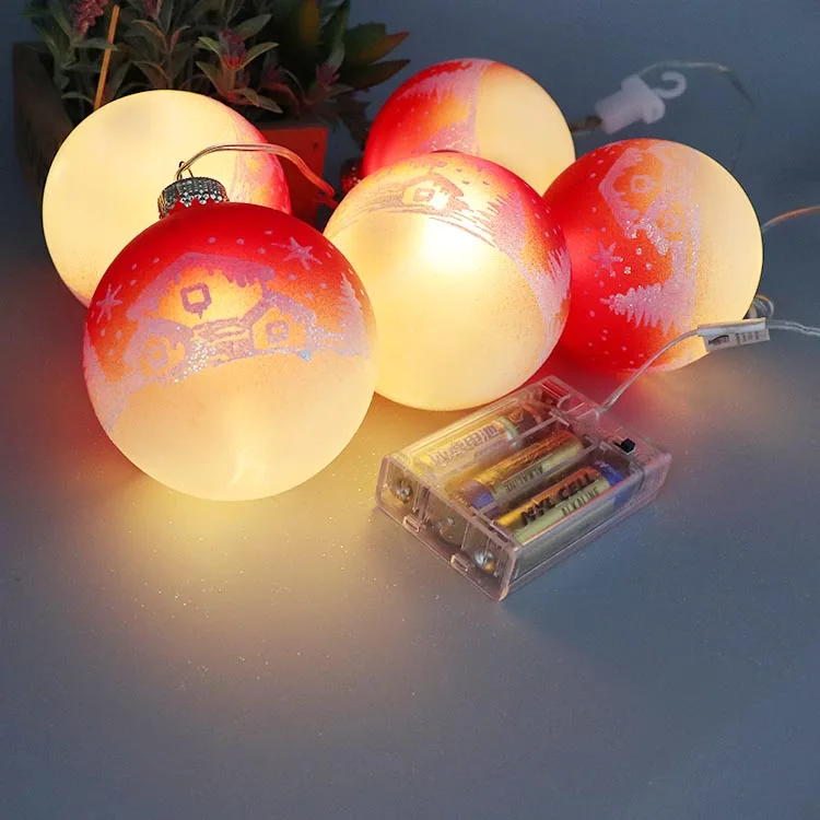 Artdragon 4.5m hand painting indoor red led globe string lights for christmas tree decoration