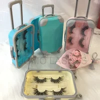 

2020 Newest lash packages Luggage 2 pairs lashes inside 13-20mm mink eyelashes with suitcase lash packaging