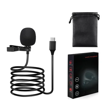 

Professional Noise Reduction Condenser Lapel Microphone 3.5mm Lavalier Lapel Clip Mic Recording Interview Meeting Microphone