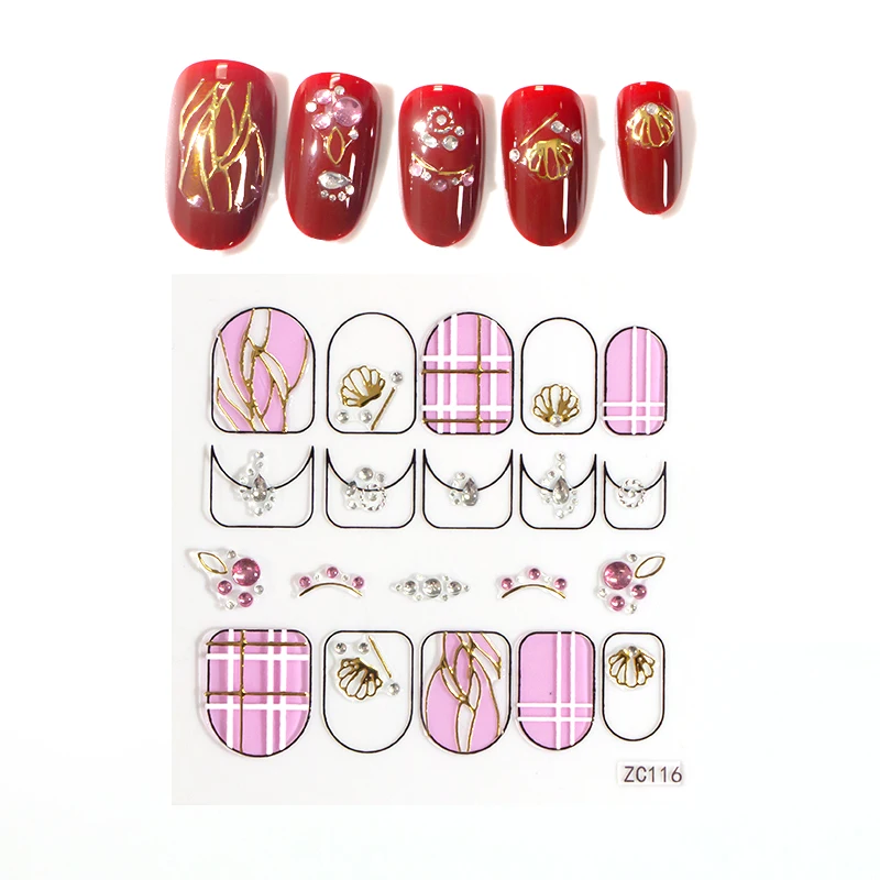 

Beautysticker Wholesale Supplies adhesive 3D Nail Decal holographic nail sticker, Customers' requirements