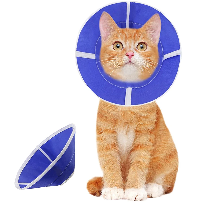 

Non-woven Soft Anti-Bite Lick Wound Healing Safety Practical Comfy Pet Recovery Collar Adjustable Cat Cone, Picture