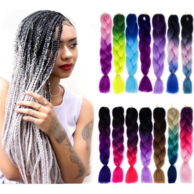 

Wholesale Synthetic Jumbo Braid Hair Two Tone Synthetic Hair Braid Hair Braid Made Of Synthetic Fiber, Customerized