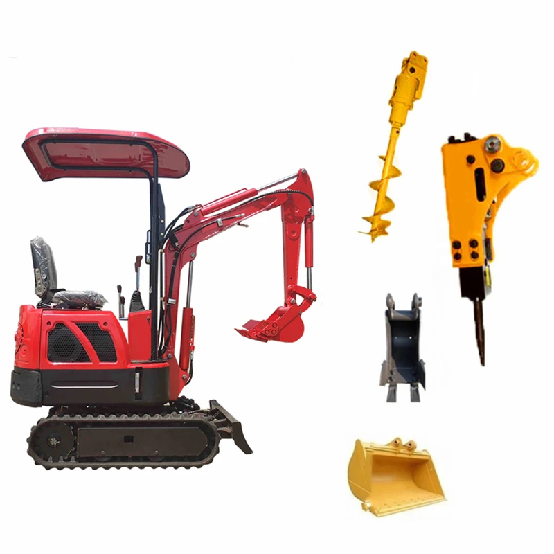 

1T Mini excavator 1 ton with thumb bucket breaker hammer trailer Hydraulic Crawler mini escavator price manufacturers