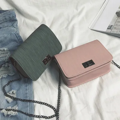 

M010 fashion new style woman winter bag leather small bag real branded ladies pu leather handbag with chain, Green, black, pink