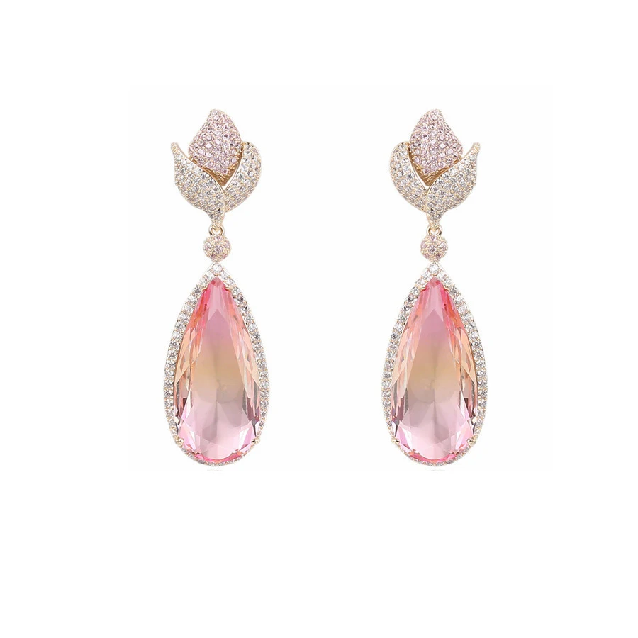 

YSearring-463 xuping elegant style fashion women luxury jewelry drop shaped statement earrings