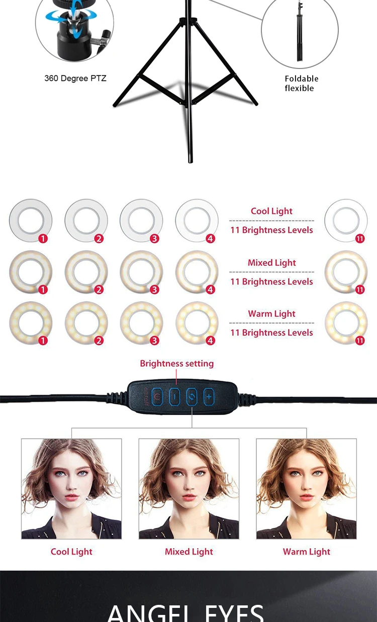 
Ring Light Spare parts flexibly Live Microphone Stand Phone StandTray Phone clip Ring Light With Tripod Stand Tik tok Youtube 