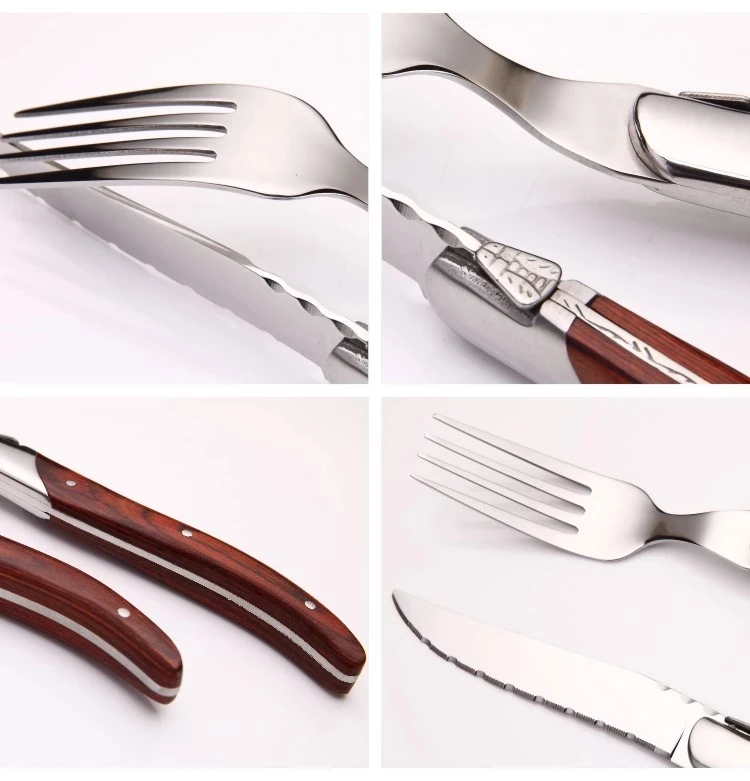 Nordic Retrogression 2pcs Knife And Fork Wooden Handle Cutlery With
