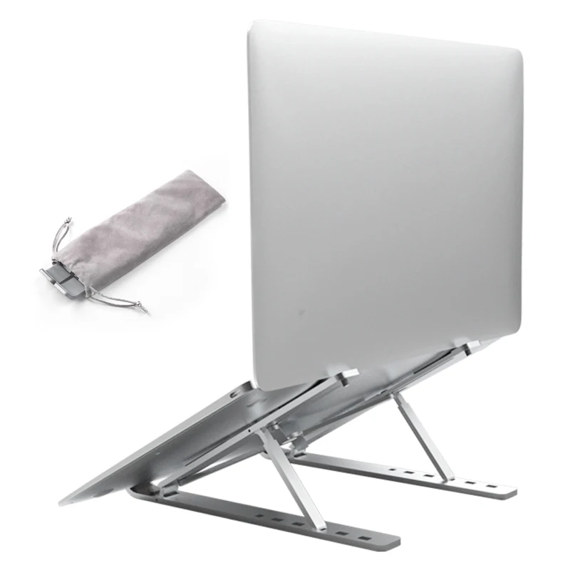 
Adjustable Portable Computer Stand L Aluminum Laptop Riser Foldable Tablet Non-Slip Ventilated Tablet Stand Holder 